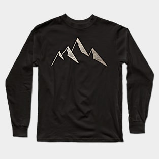 Golden Minimal Mountains Long Sleeve T-Shirt